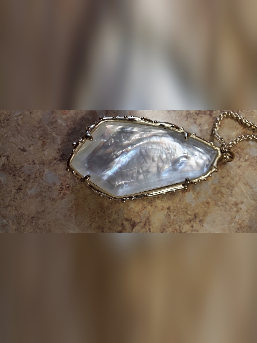 Kendra Scott Gold-Tone Mother of Pearl Pendant Necklace - Picture 5 of 6